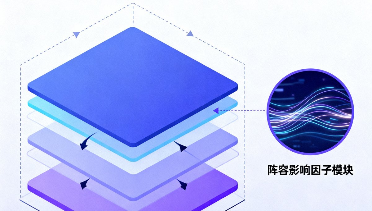 球琛V4.0数据模型升级概念图，展示神经网络层级结构和新增的阵容影响因子模块